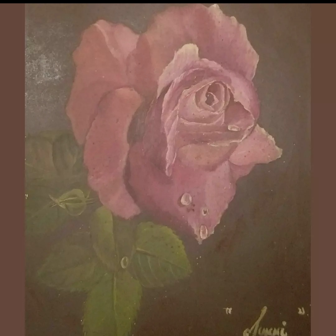 The Rose. Oil on ceramic