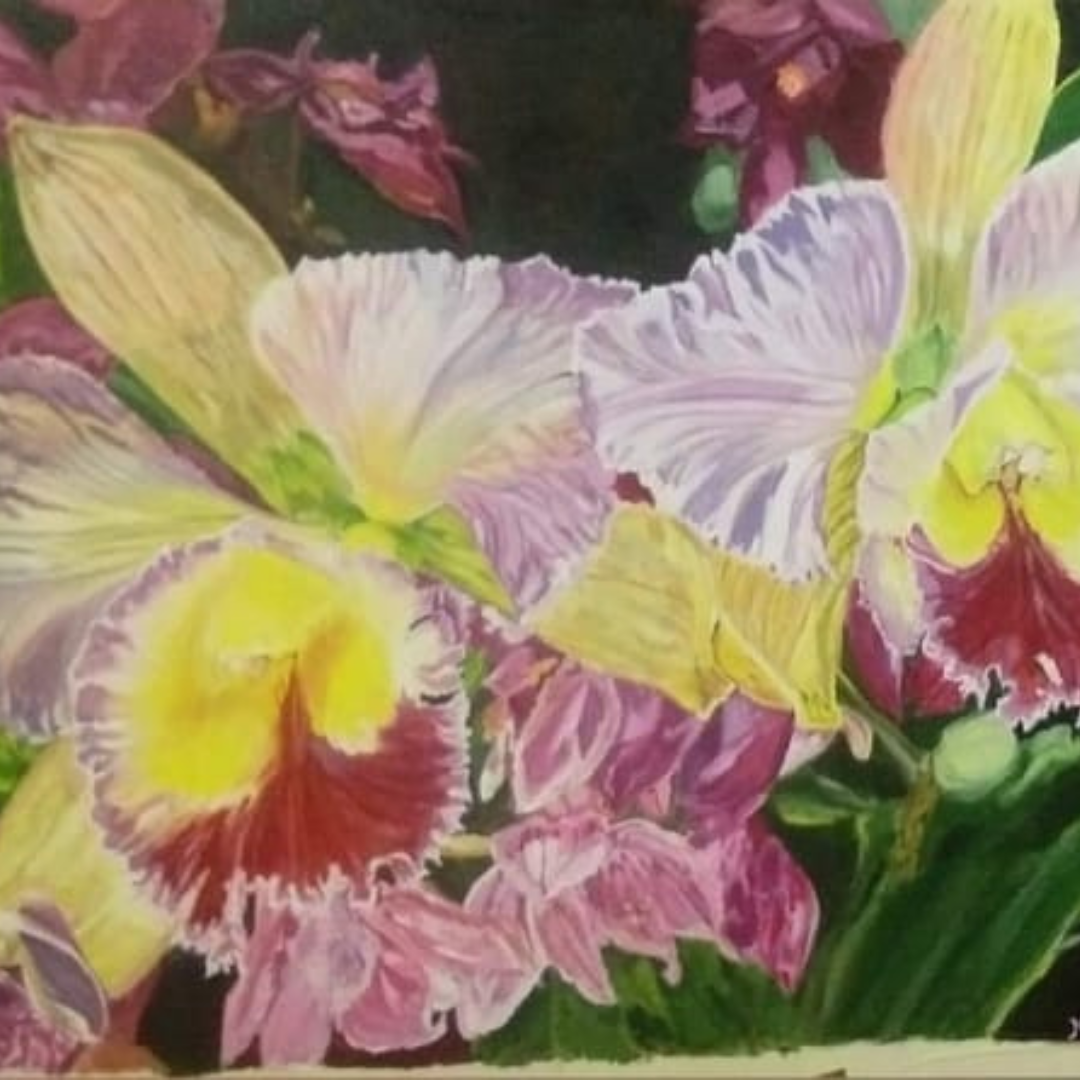 Orchids, Acrylic on Canvas