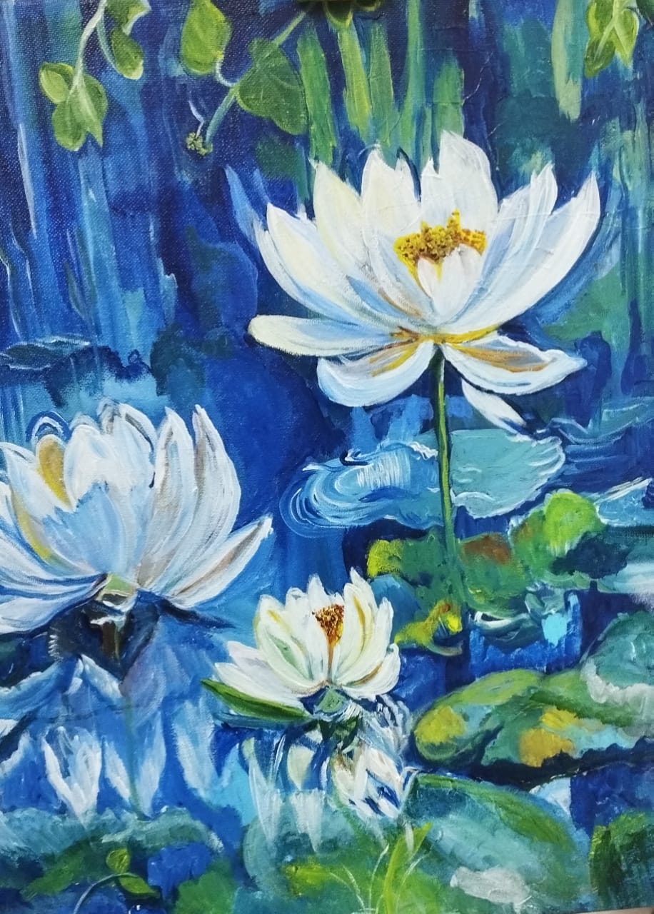 The Pichwai Lotus in modern form of Pichwai painting