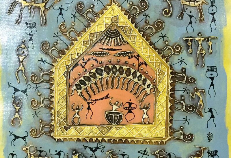 Warli paintings with fascinating motifs